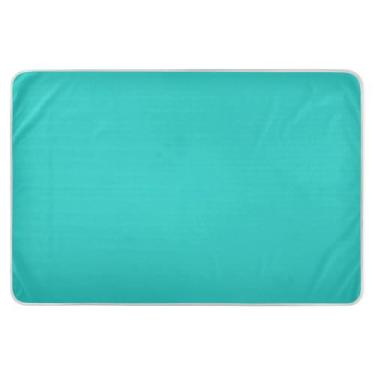 Imagem de Almofadas impermeáveis de cor sólida turquesa média, grandes, à prova d'água, almofadas laváveis para cama