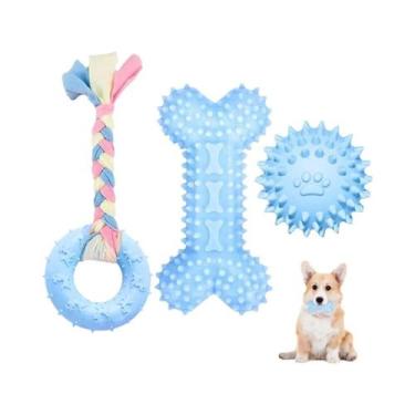 Imagem de Brinquedos Para Cães Pequenos, Pacote Com 3 Brinquedos De Borracha Mac