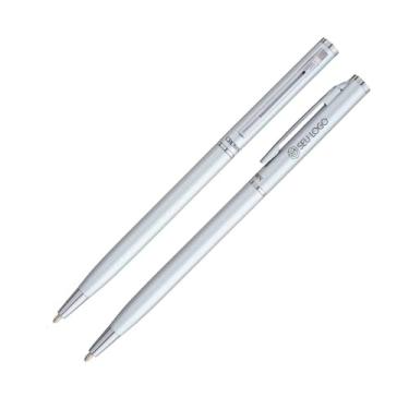 Imagem de Kit 3 Canetas Crown Hawai Personalizadas Com nome/Logo Gravação a Laser (Prata)