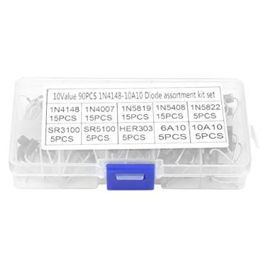 Imagem de Kit sortido de diodo retificador, 90 peças, kit de diodos de alta eficiência de baixo vazamento para profissionais de eletrônicos, amadores e entusiastas de bricolage para reparo de circuitos e