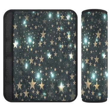 Imagem de Joitme Capas de cinto de segurança externas de flanela macia padrão estrelas mágicas para mulheres - almofadas acolchoadas para carros, bolsas de câmera e mochilas