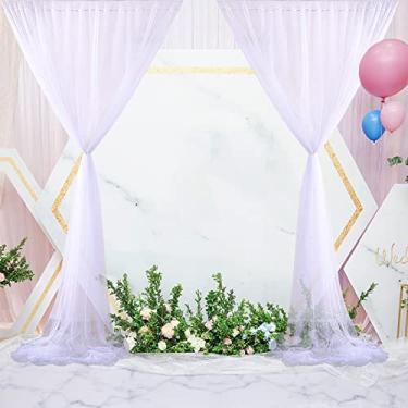 Imagem de Generic Cortinas de Malha para Festa de Casamento Elegantes para Drapeados Em Romântico, Cortina de Fundo para Cena de Casamento, Fibra de Poliéster Macia na Cor Preta 1,5 X (Gen