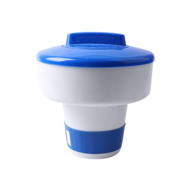 Imagem de Dispenser de piscina flutuante cloro e bromo com anel ajustável trava para piscinas internas jacuzzis spas Feito PP