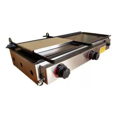 Imagem de Chapa Chapeira De Lanches Sanduíche Profissional Super Luxo 70x30 Gás 