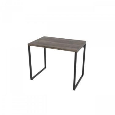 Imagem de Mesa para Escritório Office Estilo Industrial 90cm Kuadra Compace Carvalho Dark