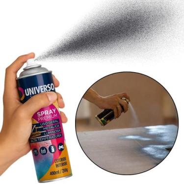 Imagem de Tinta Spray 400Ml Cinza Grafite Uso Geral Em Aço Ferro Couro - Univers