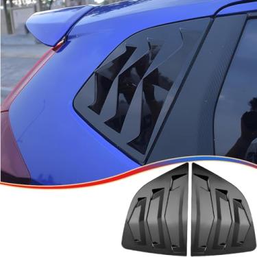 Imagem de MUXEE 2 peças de persianas de janela traseira para ventilação de ar com tampa para Honda Fit/Jazz 2014 2015 2016 2017 2018 2019 2020 - ABS preto brilhante acessórios interiores esportivos
