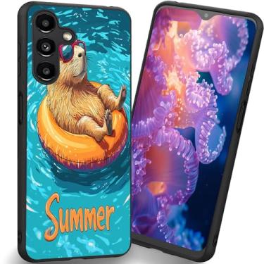 Imagem de RUUHLJLET Projetada para Samsung Galaxy A17 5G de 6,7 polegadas, a capa fosca macia oferece proteção total (capivara de verão)