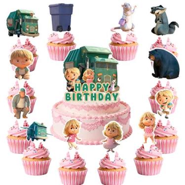 Imagem de 25 peças de suprimentos de topo de bolo de festa de caminhão de lixo, para decoração de bolo de festa de caminhão de lixo (25, multicolorido12)