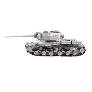 Imagem de 1/100 Scale 3D Metal Kits JS-2 Tank Military DIY Model Fighter Military Model Diecast Tank Model for Collection (Unassembled Kit)