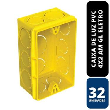 Imagem de Kit C/ 32 Caixa de Luz PVC 4x2 Amarela Gl Eletro