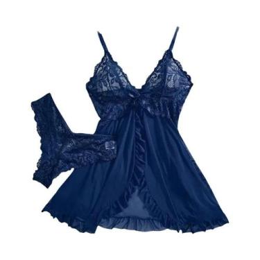 Imagem de Vestido De Dormir Elegante Rosa Com Decote Em V, Camisola De Seda Femi