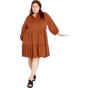 Imagem de City Chic Vestido feminino Citychic Plus Size Kiara Mini, Âmbar, 54