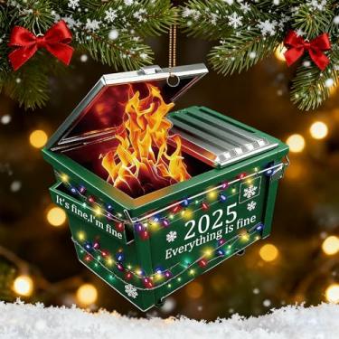 Imagem de Enfeites de Natal 2025, enfeites de árvore de Natal de acrílico personalizados de 9 cm, decorações exclusivas para pendurar no lixo, decoração de Natal, para família, amigos