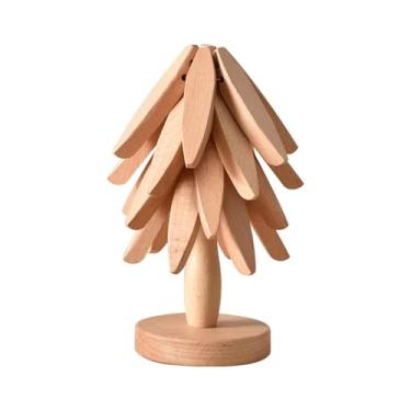 Imagem de Conjunto de tapete de mesa de nogueira de 3/4 peças de madeira dobrável natural para pratos quentes, tigela de bule de chá, suporte para casa (vermelho, grande)