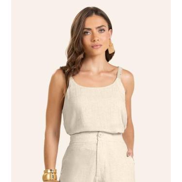 Imagem de Blusa de Alça Linho Strong Feminina Endless Bege, M, Bege