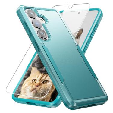 Imagem de Capa para Samsung Galaxy S26, com protetor de tela HD [teste de queda de grau militar] Capa protetora resistente à prova de choque resistente para Samsung S26, verde