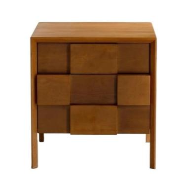 Imagem de KEG801302 Mesa de cabeceira vintage quadriculada mesa de cabeceira quarto mesa de armazenamento de cabeceira com gavetas sofá lateral quarto