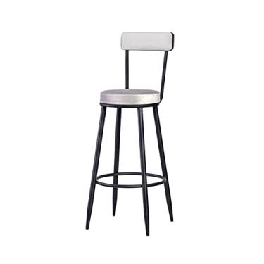 Imagem de KEG801302 Saco macio industrial multiuso cadeira de bar bar recepção banco alto restaurante cafeteria ilha cadeira de mesa moderna (prata)