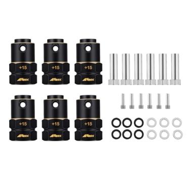 Imagem de NMNRC 6Pcs Brass +15MM (20mm in Length) Wide Extension Wheel Hex 12MM Hub Spacers Kit for Axial TRX6 1/10 RC Crawler Car Upgrades Part