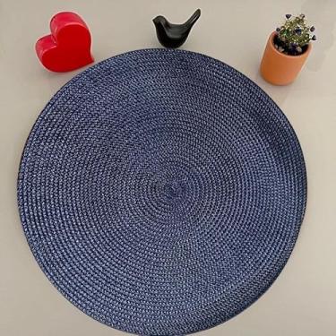 Imagem de Kit 4 ou 6 Jogo Americano Redondo Jantar Mesa Posta Cozinha 38cm(Azul,4)