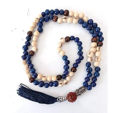 Imagem de Japamala 108 Contas Semente Natural de Açai Azul Madeira Ganesha