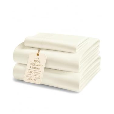 Imagem de LANE LINEN Lençóis de cama solteiro 100% algodão egípcio GG - 1000 fios, tecido de cetim macio e confortável, sem fiapos, resistente ao desbotamento, lavar à máquina, lençóis de solteiro extralongos