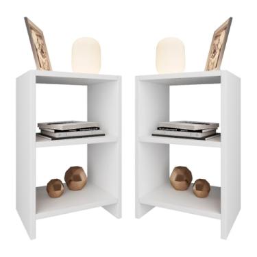 Imagem de Um conjunto de dois pequenos e requintados objetos de estilo minimalista criados mudo(Branco)