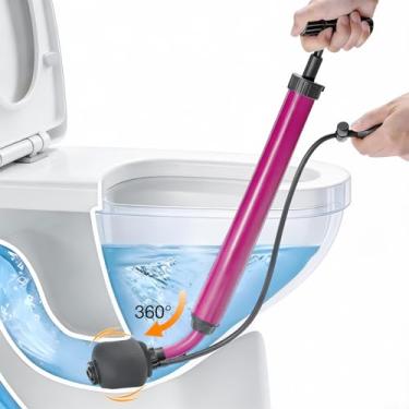 Imagem de OPYAAON Desentupidor de vaso sanitário manual e ferramenta de desentupimento com trado e cobra: alta pressão, fácil de usar, resistente à corrosão para banheiros, pias de banheiro, ralos de piso, pias