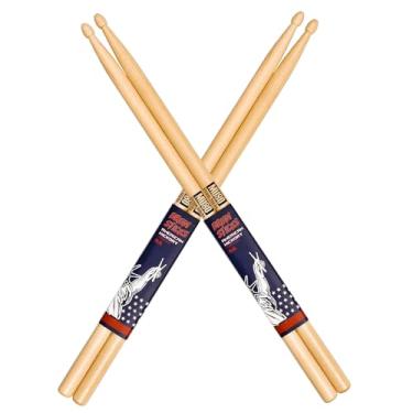 Imagem de Baquetas de bateria, baquetas de nogueira americana, baquetas para bateria, acessórios de bateria para bateria, baquetas 5A (5A-Hickory-2 pares)