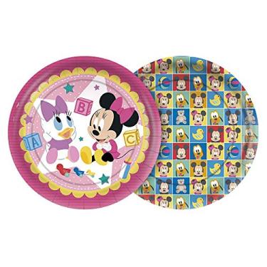 Imagem de Prato Minnie Baby Disney Aniversário - Pacote Com 8 Un Regina Colorido