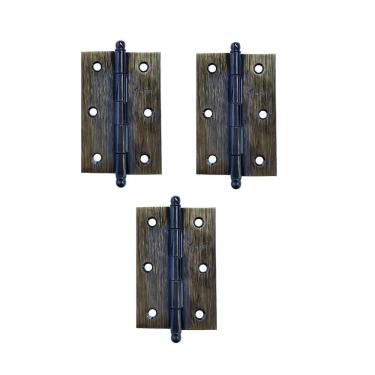 Imagem de Dobradiça Porta Antique Ouro Velho 3 1/2 Tolemat 3 Peças +