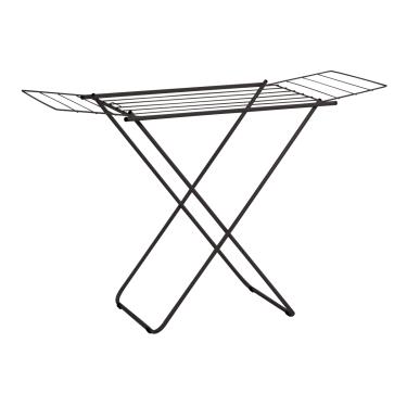 Imagem de Varal de Chão com Abas Dobrável Secador de Roupas Preto