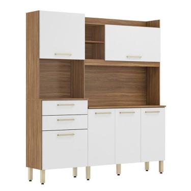 Imagem de Cozinha Compacta Select 6 Portas E 2 Gavetas Amêndola Branco - Demóbile Amêndola Branco