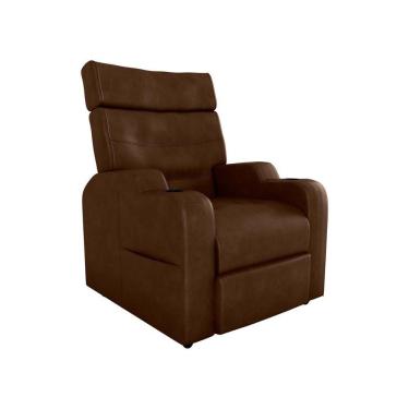 Imagem de Poltrona Reclinável Do Papaicom Porta Copos Porta Controle Toro Sintetico Rustico Whisky Matrix Sintetico Rustico Whisky