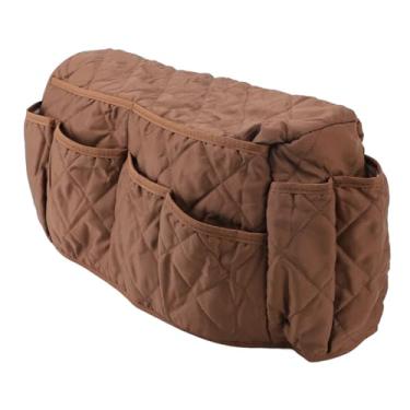 Imagem de Bolsa de armazenamento de apoio de braço para sofá, 14 bolsos multifuncionais para agenda telefônica remota de TV, com material pongee de poliéster premium (cor café)