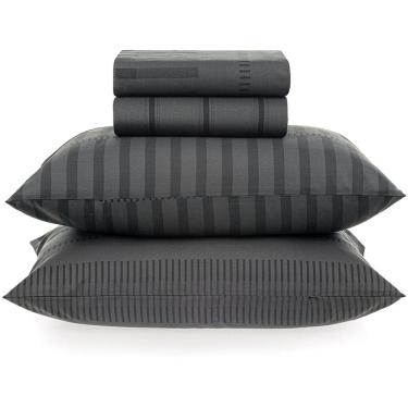 Imagem de Jogo de Cama Karsten Tales 160 Fios 4 Peças Queen Grafite