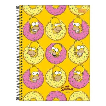 Imagem de Caderno Espiral Universitário Simpsons Donuts Homer 16 Matérias - Tilibra