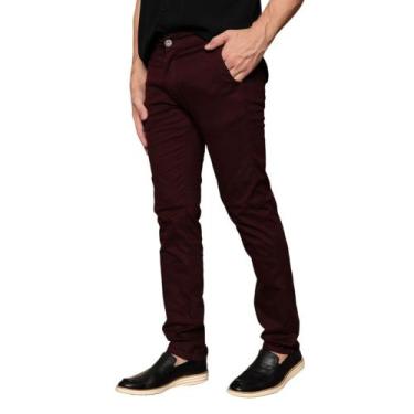 Imagem de Calça Masculina Social Sarja Slim Fit C Lycra Bolso Faca - Mitchelgutt