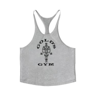 Imagem de Camiseta De Algodão Slim Fit Para Homens, Top De Suspensório Para Musc