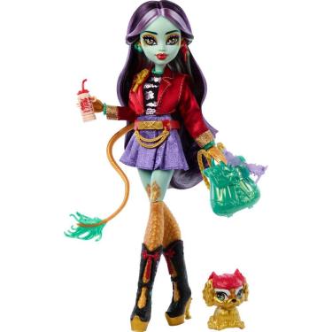 Imagem de Doll Monster High Jinafire Long Dragon com cachorro de estimação e 7 unidades