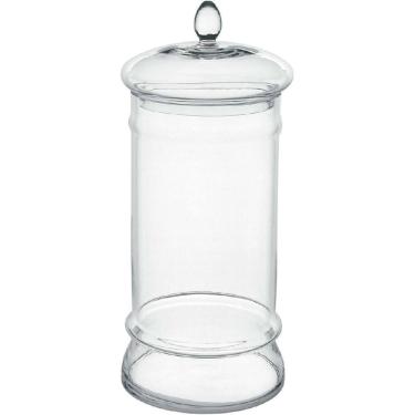 Imagem de POTICHE DECORATIVO BOMBONIERE HOME&CO VIDRO 42x18x18cm TRANSPARENTE