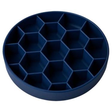 Imagem de Comedouro Lento Nyp Colmeia com Ventosa Para Cães Grandes Azul-Escuro