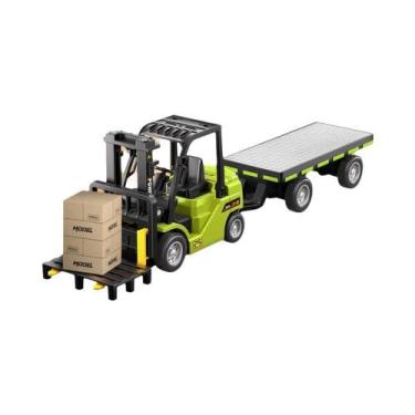 Imagem de Empilhadeira E Reboque De Controle Remoto 2 Em 1 Para Crianças, Escala