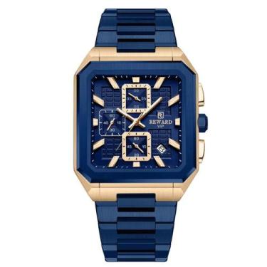Imagem de Relógio multifuncional masculino quadrado moda luminosa reward -, Azul