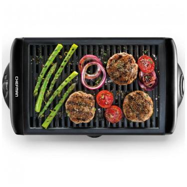 Imagem de Chefman Churrasqueira Grill Elétrica até 6 Porções com Chapa Antiaderente e Controle de Temperatura, 110V 1120W, Chefman, Preta