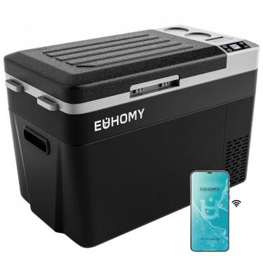 Imagem de Geladeira e Freezer Portátil 30 L com Compressor Elétrico, 12 24 V DC 110 240 V AC, EUHOMY, Preto