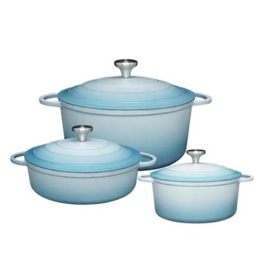 Imagem de Jogo de Panelas Caçarola Cerâmica Antiaderente Indução e Gás 3 Peças -