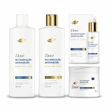 Imagem de Kit Dove Reconstrução e Aminoácido Shampoo + Cond 370ml + Mascara + Le