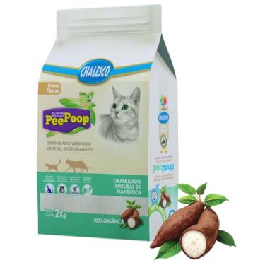 Imagem de Areia Higiênica Biodegradável de Mandioca Chalesco Peepoop para Gatos – Grãos Finos, Controle de Odores e Alta Absorção | 2 kg